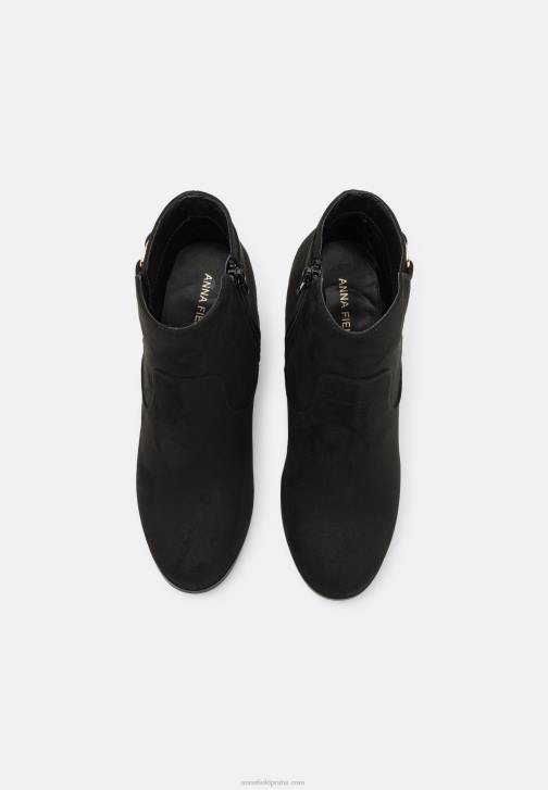 PN6V1897 ženy Anna Field kotníkové boty na klínku černé