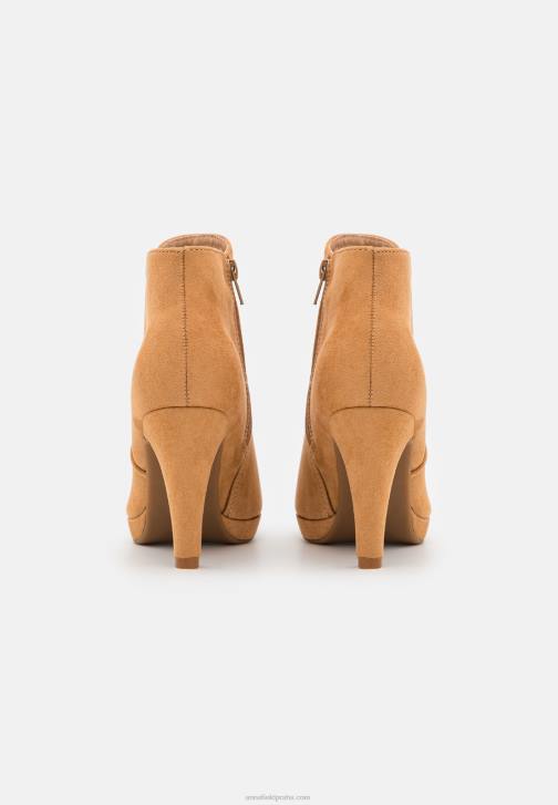 PN6V1947 ženy Anna Field béžové kotníkové boty na vysokém podpatku