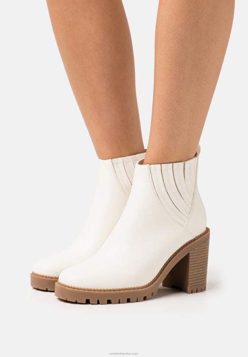 PN6V1960 ženy Anna Field bílé kotníkové boty na vysokém podpatku