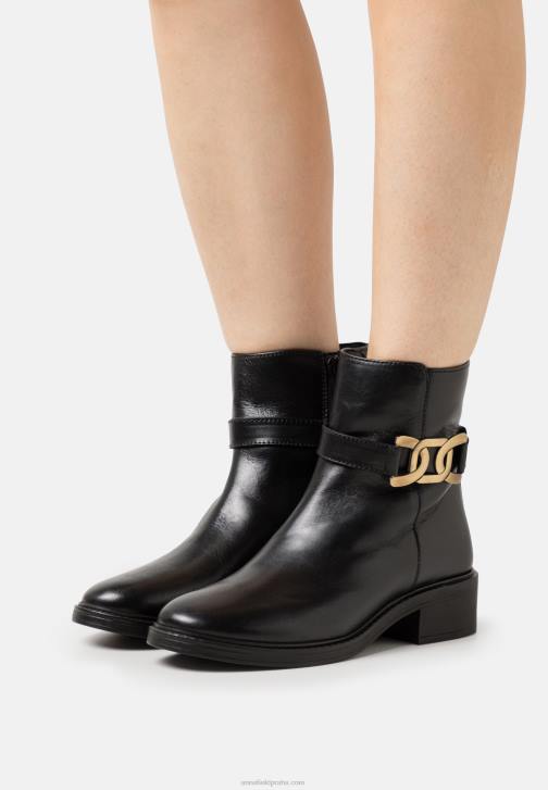 PN6V1963 ženy Anna Field kožené klasické kotníkové boty černé