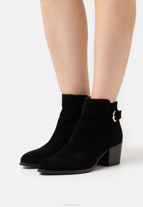 PN6V1964 ženy Anna Field kožené kotníkové boty černé