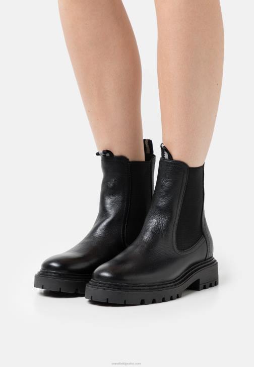 PN6V1971 ženy Anna Field kožené klasické kotníkové boty černé