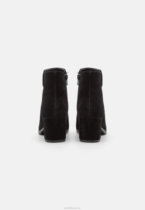 PN6V1978 ženy Anna Field kožené kotníkové boty černé