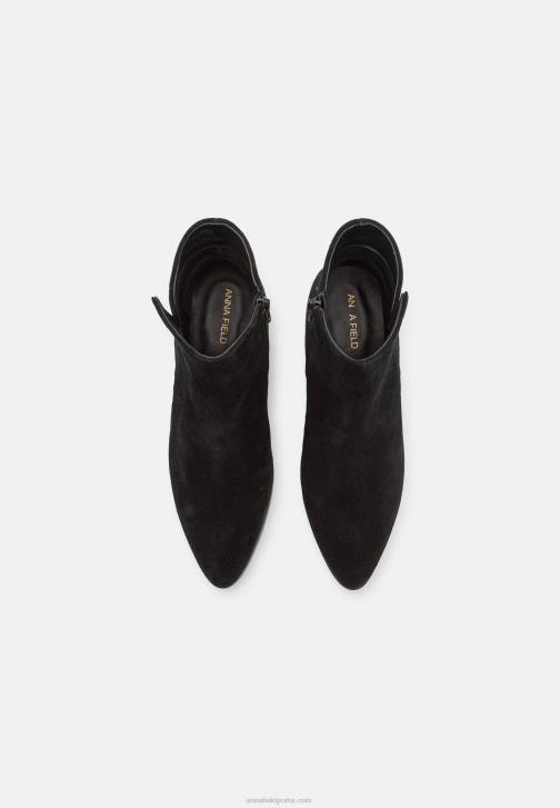 PN6V1978 ženy Anna Field kožené kotníkové boty černé
