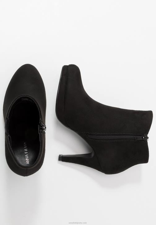 PN6V1985 ženy Anna Field černé kotníkové boty na vysokém podpatku