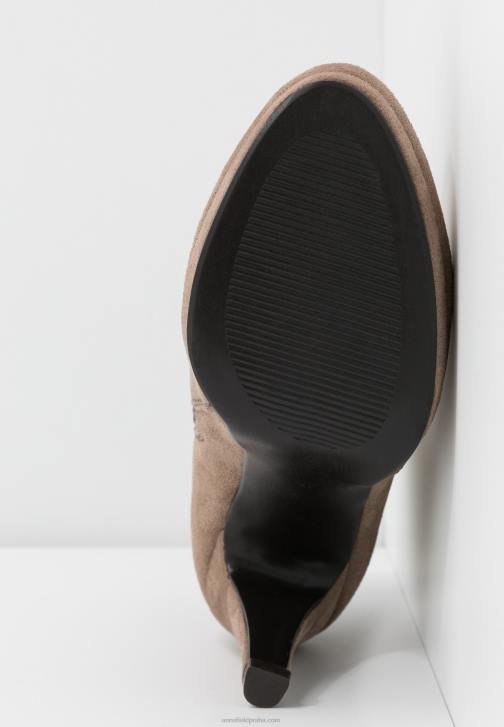 PN6V1987 ženy Anna Field kotníkové boty na vysokém podpatku taupe