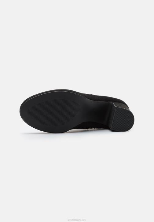 PN6V1997 ženy Anna Field černé kotníkové boty na vysokém podpatku