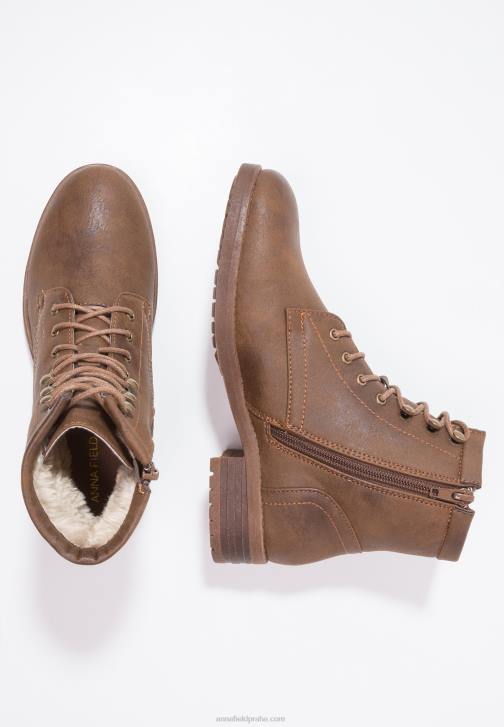 PN6V2015 ženy Anna Field zimní bota šněrovací kotníkové boty káva