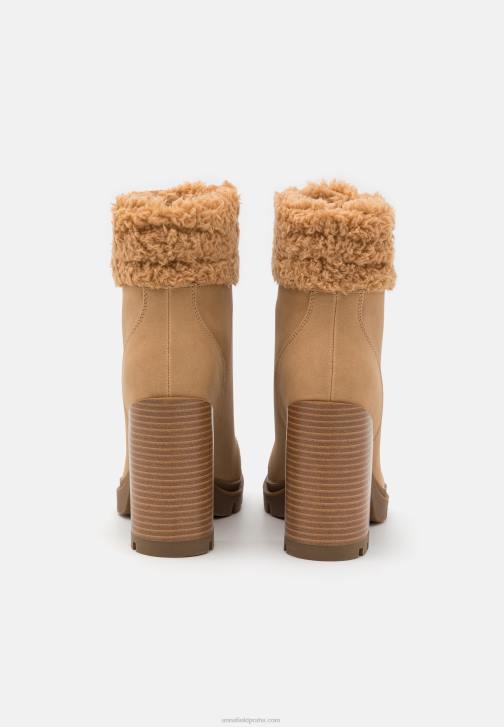 PN6V2024 ženy Anna Field kožené šněrovací kotníkové boty béžové