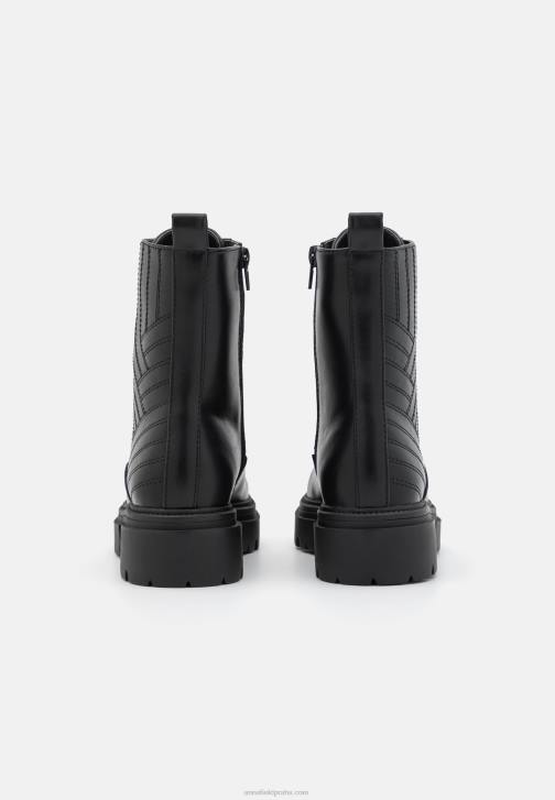 PN6V2027 ženy Anna Field šněrovací kotníkové boty černé