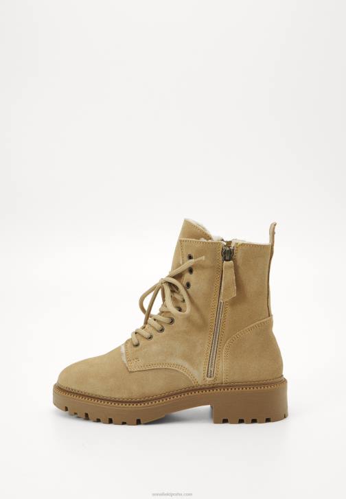 PN6V2028 ženy Anna Field šněrovací kotníkové boty béžové