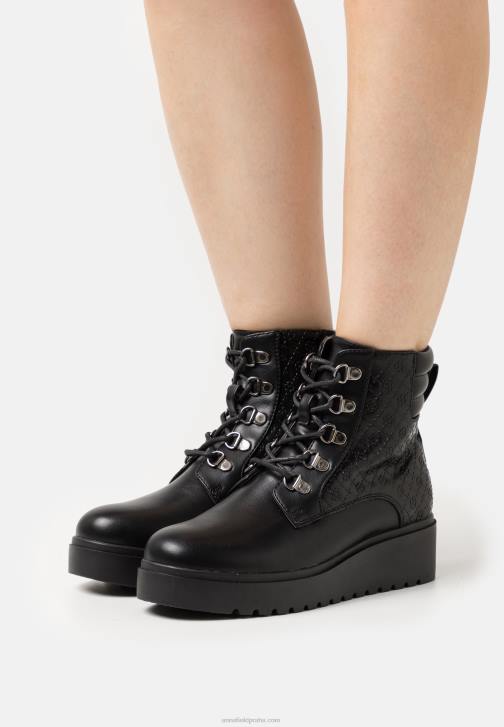 PN6V2035 ženy Anna Field kotníkové boty na klínku černé