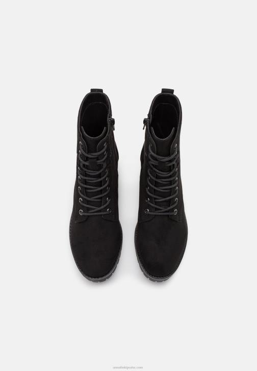 PN6V2045 ženy Anna Field šněrovací kotníkové boty černé