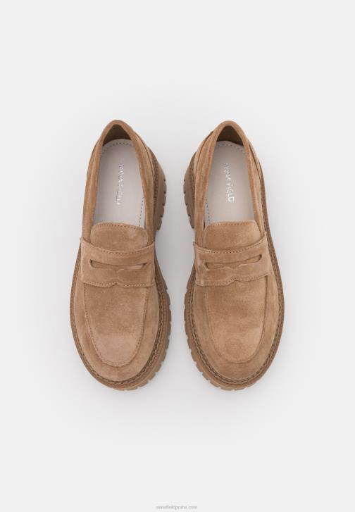 PN6V1783 ženy Anna Field kožené slip-ons taupe