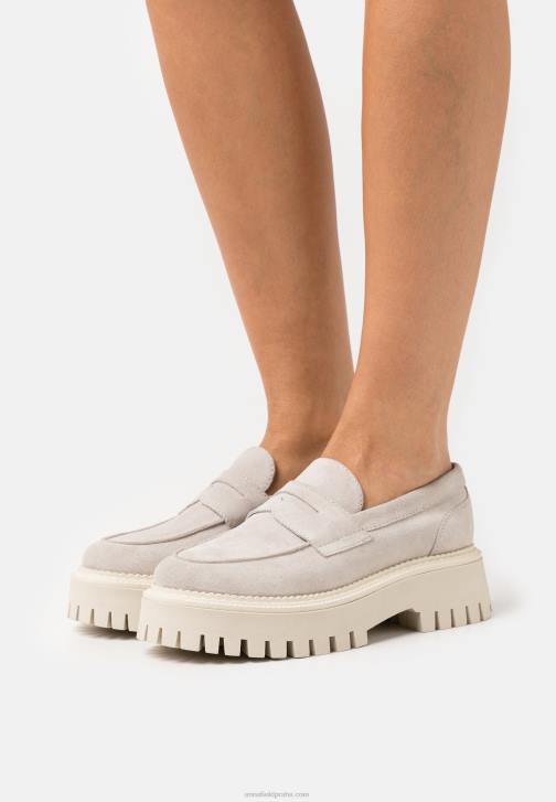 PN6V1808 ženy Anna Field kožené slip-ons béžové