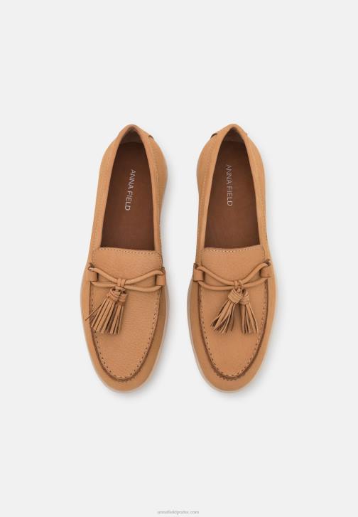 PN6V1814 ženy Anna Field kožené slip-ons béžové