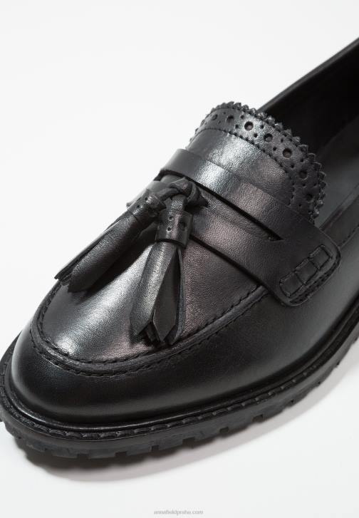 PN6V1829 ženy Anna Field kožené slip-ony černé