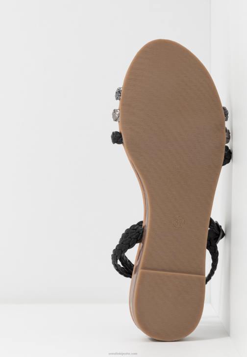 PN6V1248 ženy Anna Field sandály černo/stříbrné