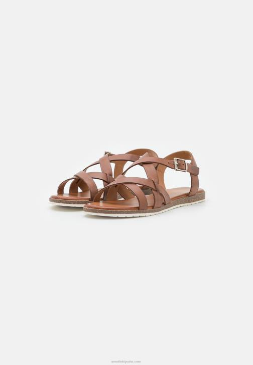 PN6V1284 ženy Anna Field kožené sandály koňak