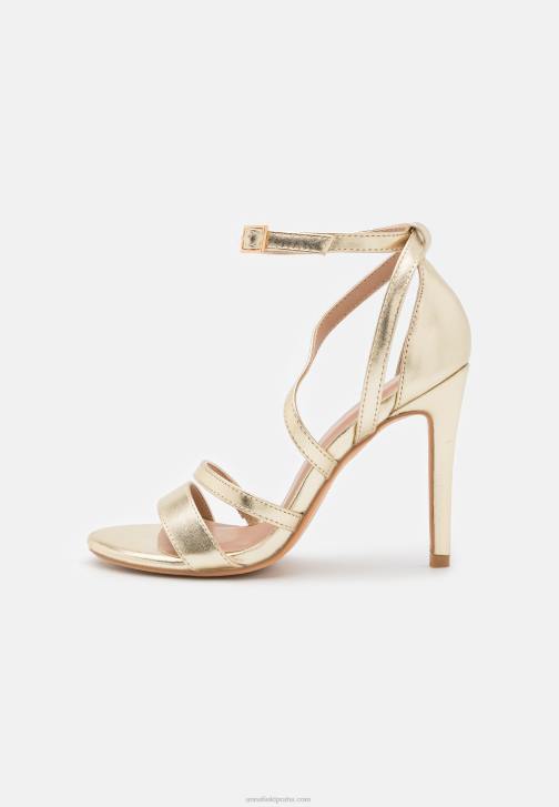 PN6V1289 ženy Anna Field zlaté sandály na vysokém podpatku