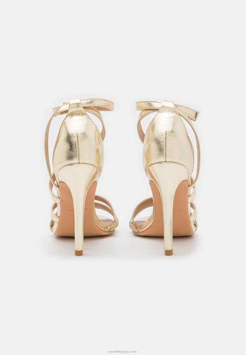 PN6V1289 ženy Anna Field zlaté sandály na vysokém podpatku