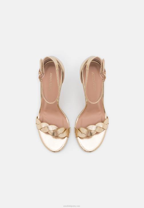 PN6V1291 ženy Anna Field zlaté sandály na vysokém podpatku