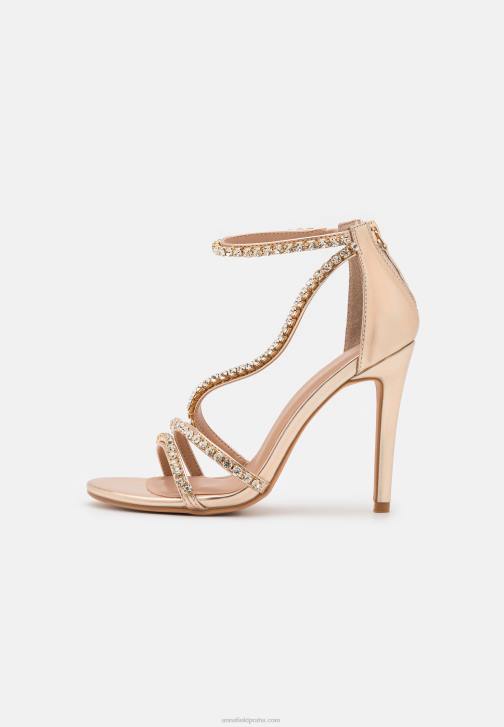 PN6V1295 ženy Anna Field zlaté sandály na vysokém podpatku