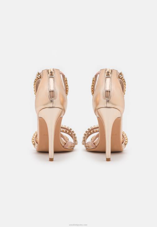 PN6V1295 ženy Anna Field zlaté sandály na vysokém podpatku