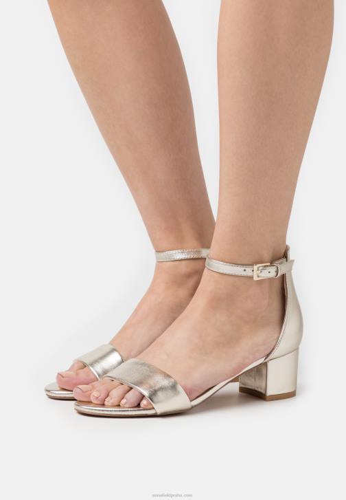 PN6V1301 ženy Anna Field kožené sandály zlaté