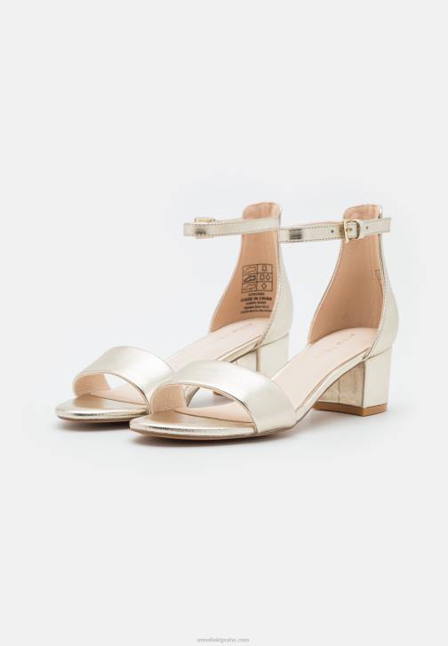 PN6V1301 ženy Anna Field kožené sandály zlaté