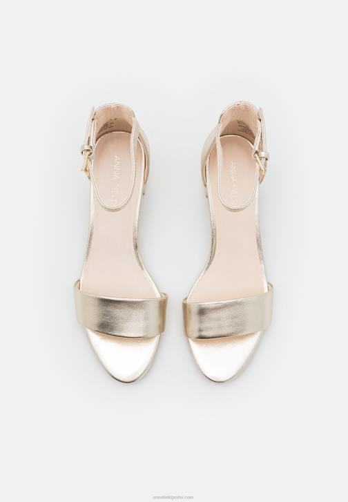 PN6V1301 ženy Anna Field kožené sandály zlaté