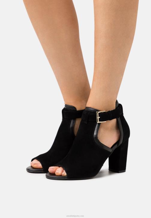 PN6V1314 ženy Anna Field kožené kotníkové sandály černé