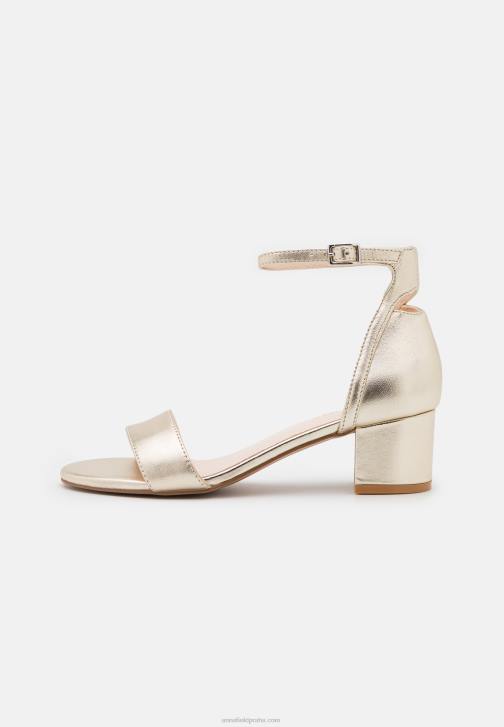 PN6V1318 ženy Anna Field kožené sandály zlaté