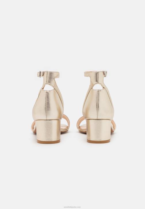 PN6V1318 ženy Anna Field kožené sandály zlaté