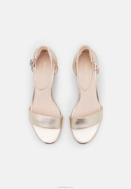 PN6V1318 ženy Anna Field kožené sandály zlaté