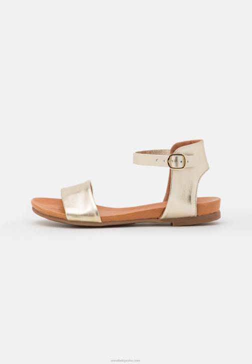 PN6V1371 ženy Anna Field kožené sandály zlaté barvy