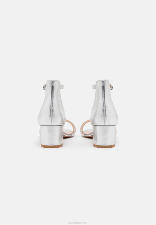 PN6V1381 ženy Anna Field kožené sandály stříbrné