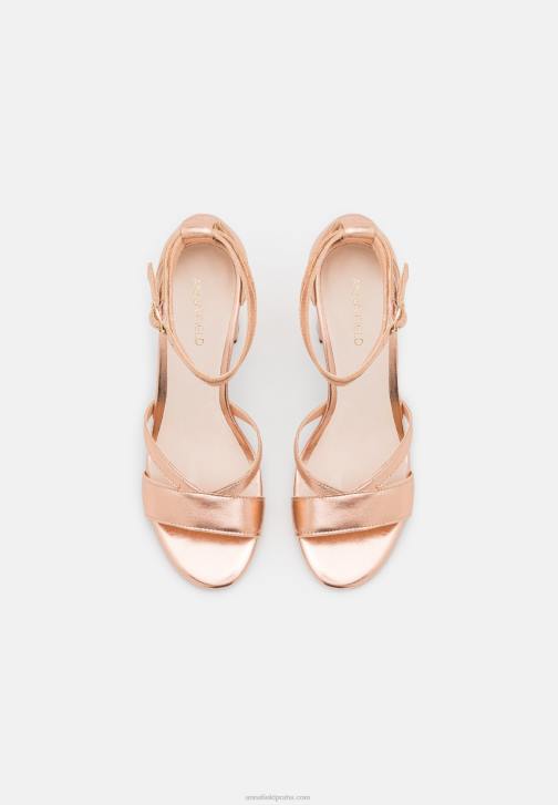 PN6V1392 ženy Anna Field kožené sandály v barvě růžového zlata