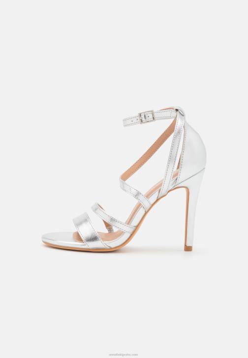 PN6V1402 ženy Anna Field sandály na vysokém podpatku stříbrné