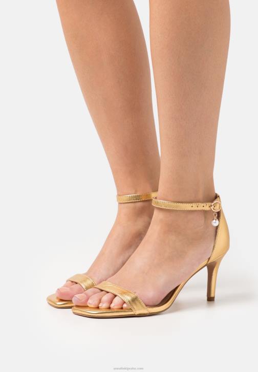 PN6V1409 ženy Anna Field kožené sandály zlaté