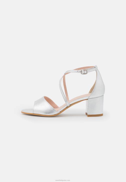 PN6V1427 ženy Anna Field kožené sandály stříbrné