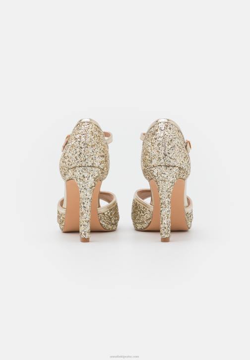 PN6V1442 ženy Anna Field zlaté sandály na vysokém podpatku