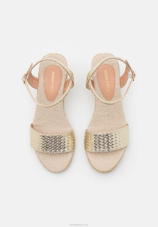 PN6V1475 ženy Anna Field sandály na klínku zlaté
