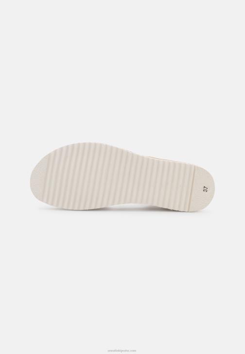 PN6V1485 ženy Anna Field kožené sandály na klínku béžové