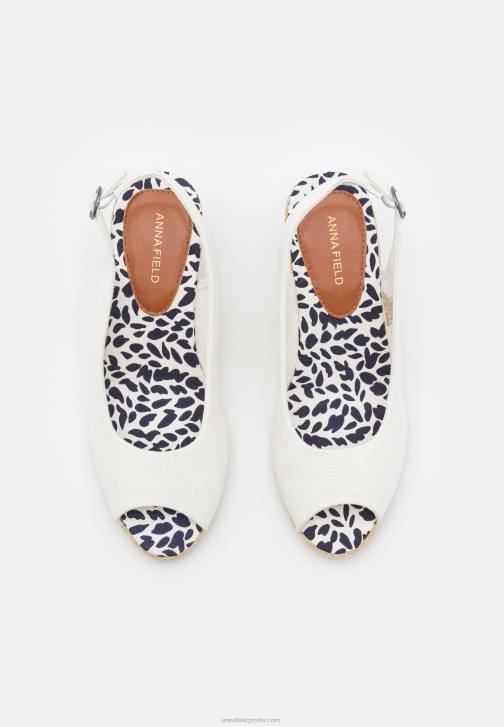 PN6V1492 ženy Anna Field sandály na klínku bílé