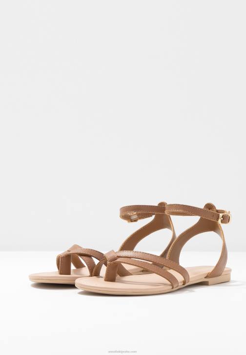 PN6V1513 ženy Anna Field kožené sandály t-bar koňak