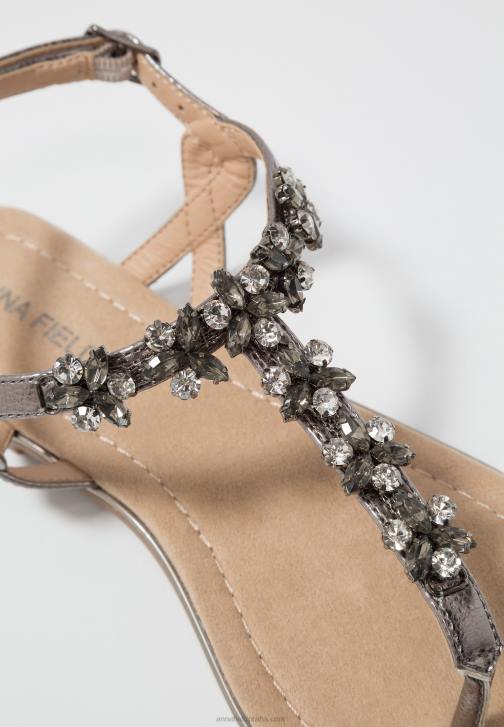 PN6V1515 ženy Anna Field t-bar sandály gunmetall