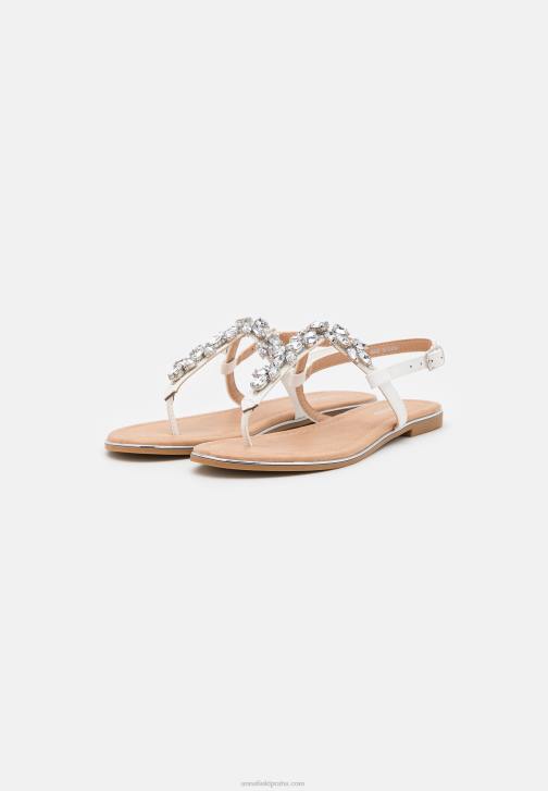 PN6V1528 ženy Anna Field sandály t-bar bílé