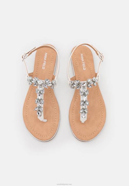 PN6V1528 ženy Anna Field sandály t-bar bílé