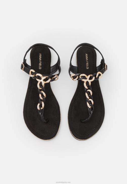 PN6V1530 ženy Anna Field sandály t-bar černé